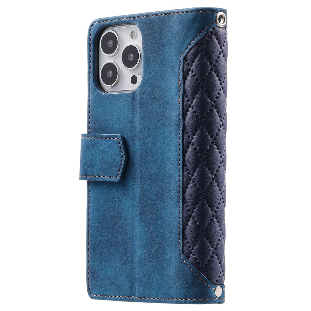 Funda acolchada tipo billetera iPhone 13 Pro Azul