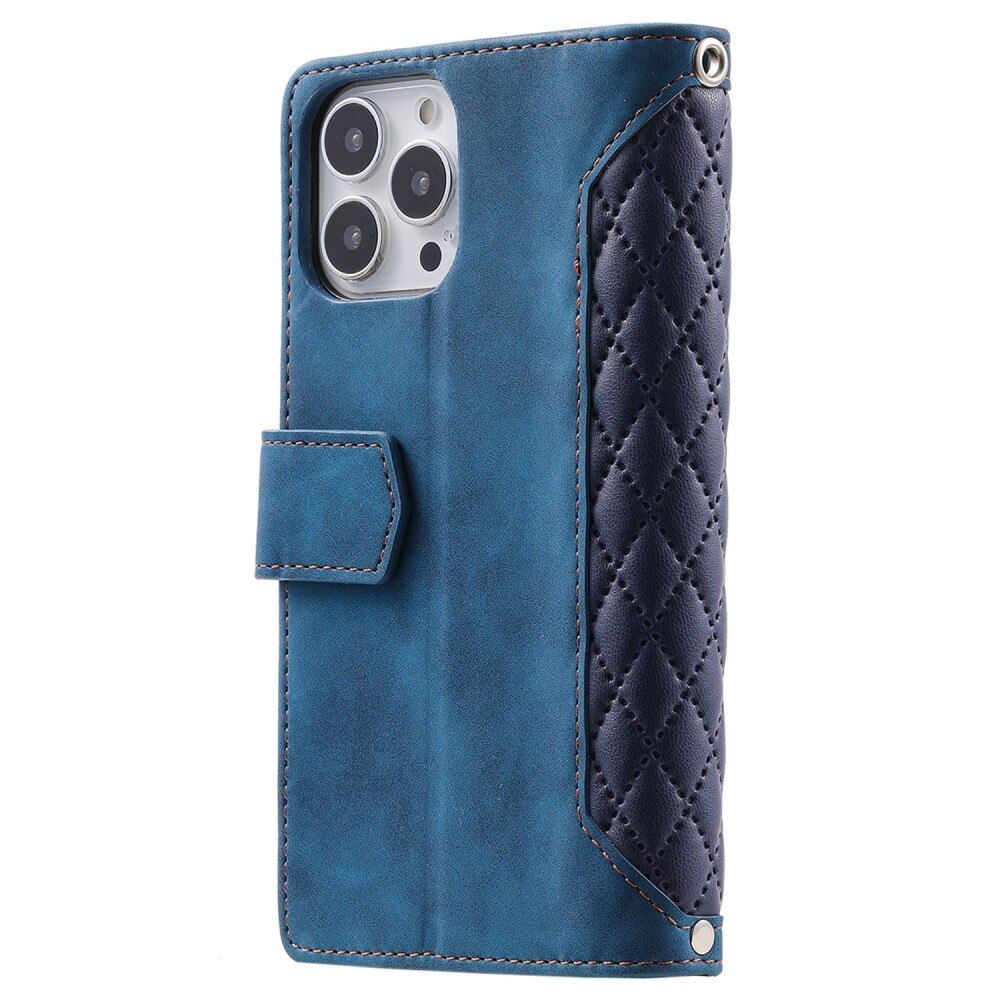 Funda acolchada tipo billetera iPhone 13 Pro Azul