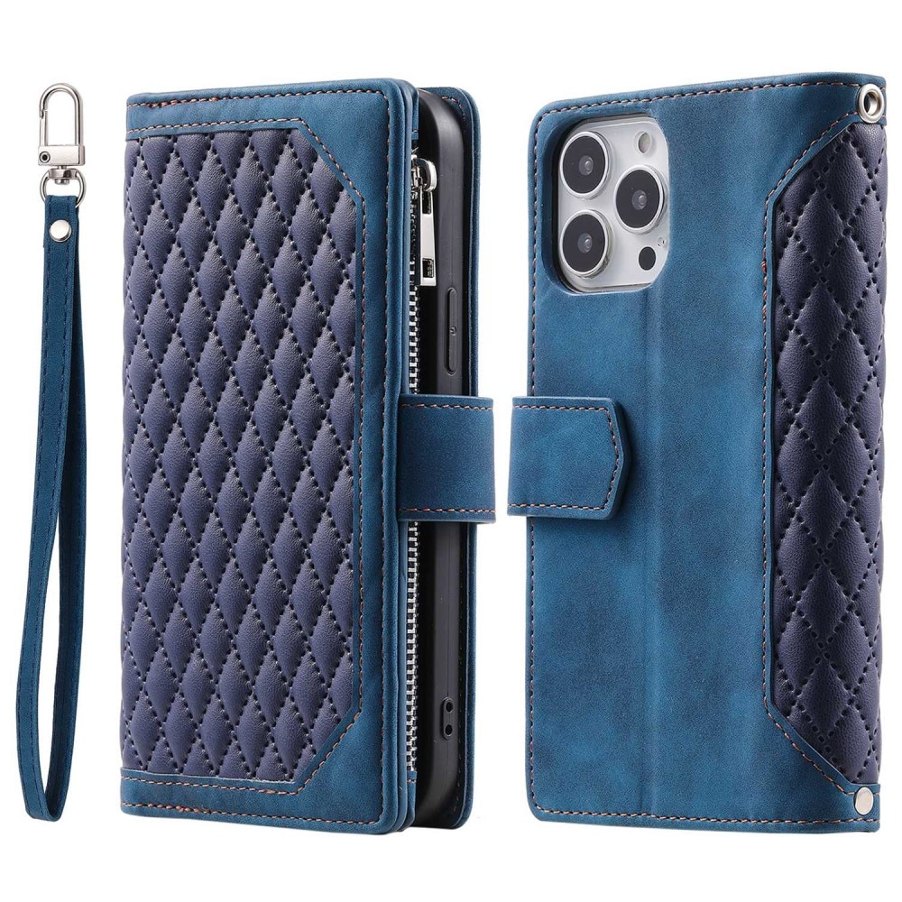 Funda acolchada tipo billetera iPhone 13 Pro Azul