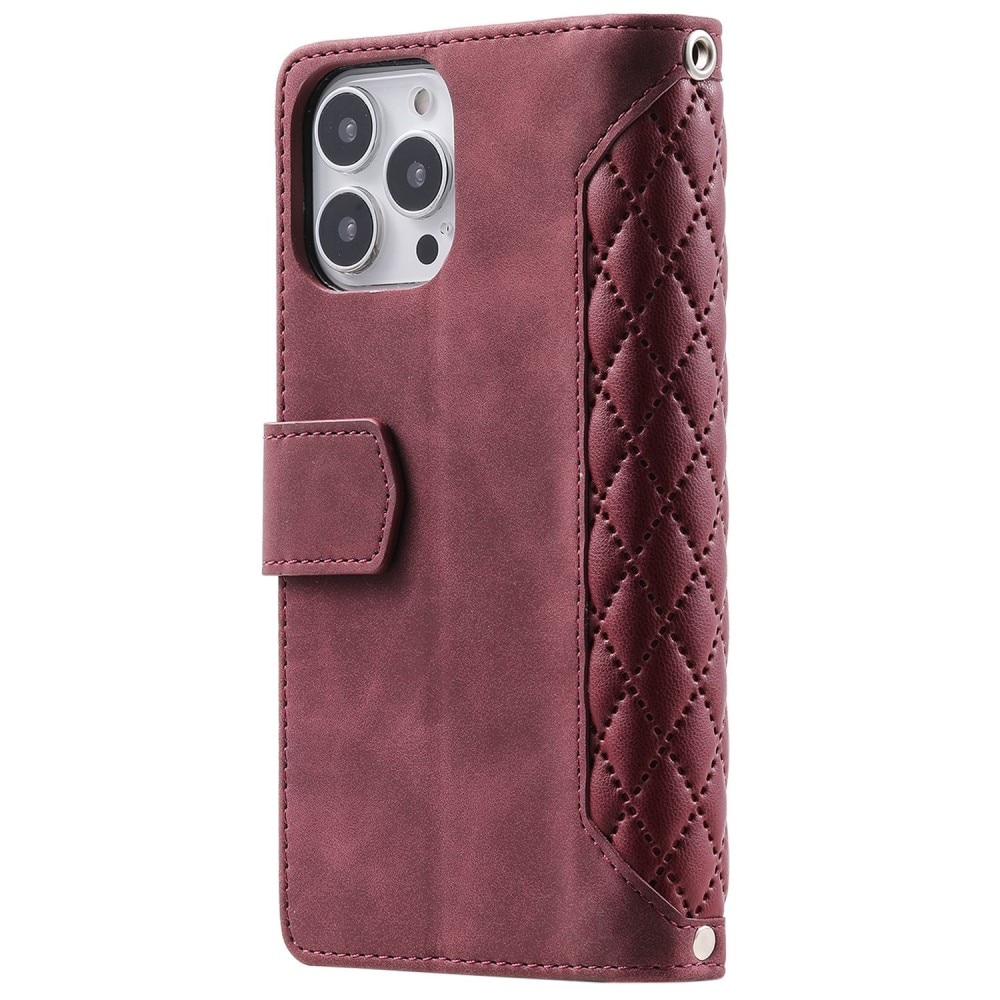 Funda acolchada tipo billetera iPhone 13 Pro Rojo