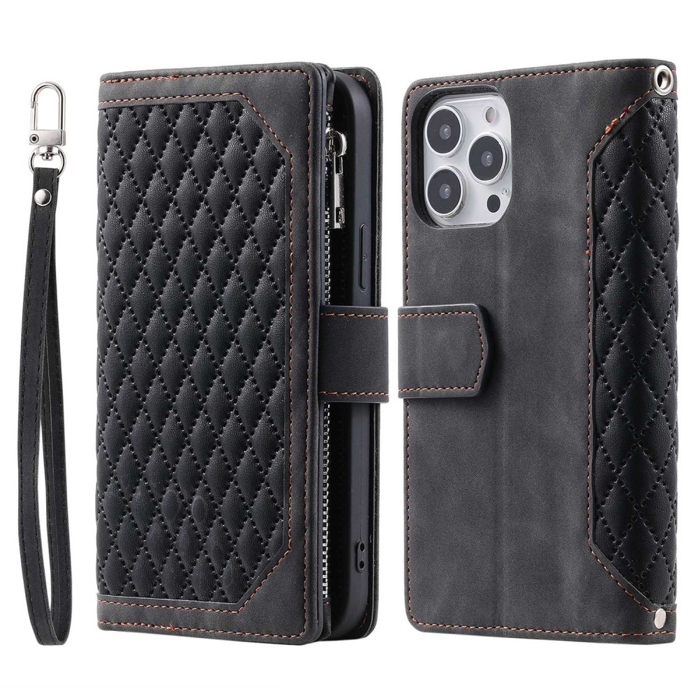 Funda acolchada tipo billetera iPhone 13 Pro Negro