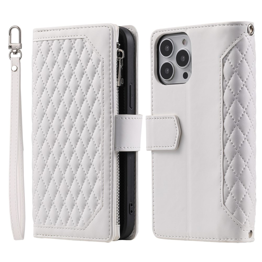 Funda acolchada tipo billetera iPhone 13 Pro Blance