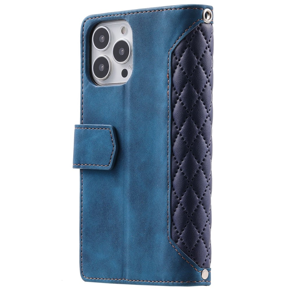 Funda acolchada tipo billetera iPhone 14 Pro Max Azul