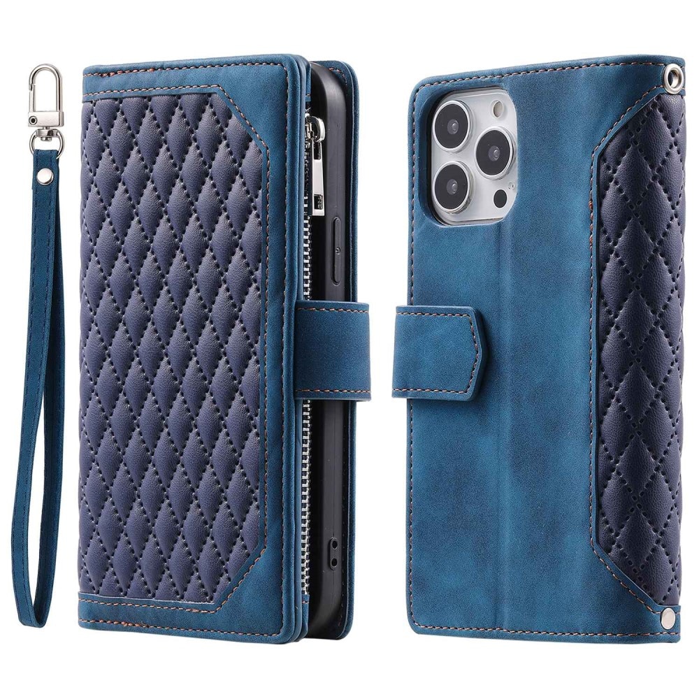 Funda acolchada tipo billetera iPhone 14 Pro Max Azul