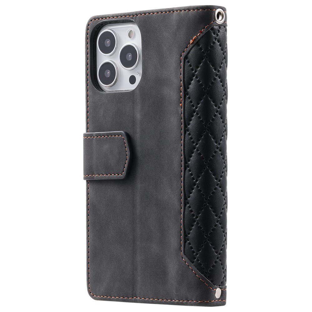 Funda acolchada tipo billetera iPhone 14 Pro Max Negro