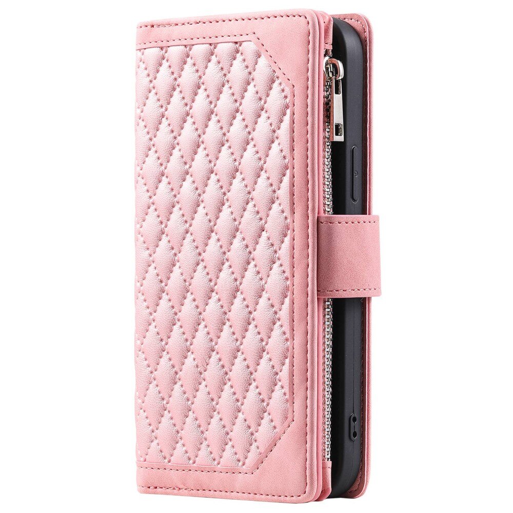 Funda acolchada tipo billetera iPhone 14 Pro Max Rosado