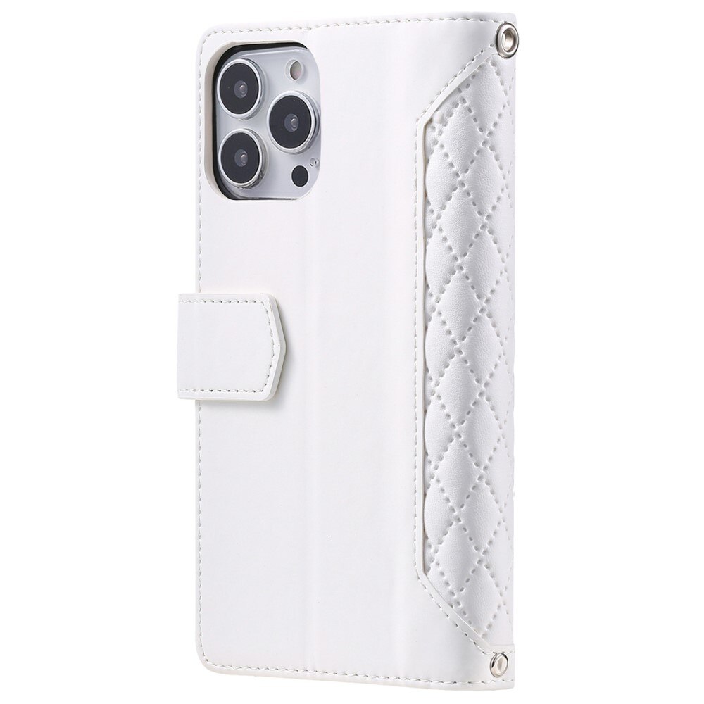 Funda acolchada tipo billetera iPhone 14 Pro Max Blance