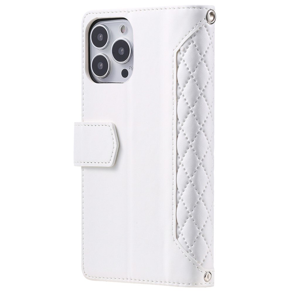 Funda acolchada tipo billetera iPhone 14 Pro Max Blanco