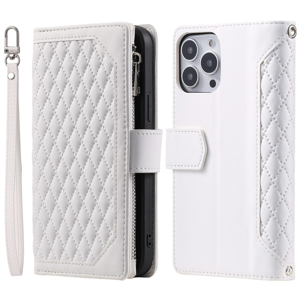 Funda acolchada tipo billetera iPhone 14 Pro Max Blance