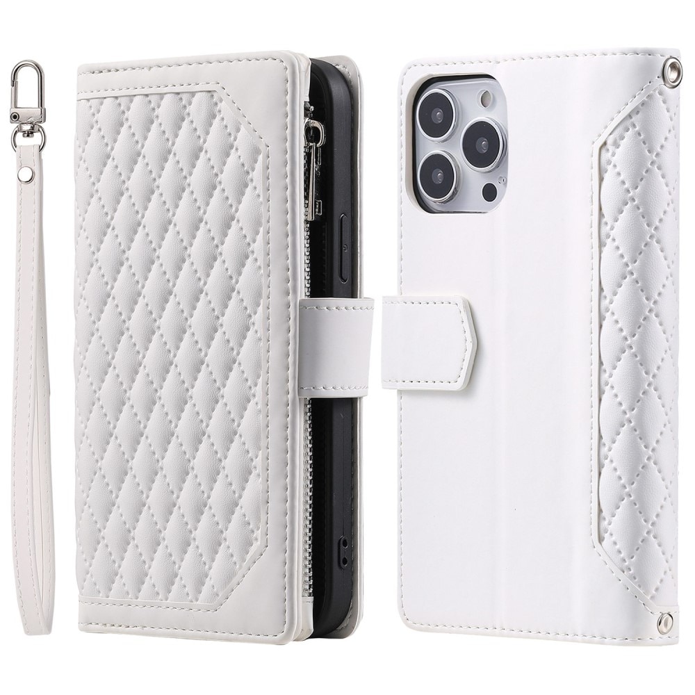 Funda acolchada tipo billetera iPhone 14 Pro Max Blanco