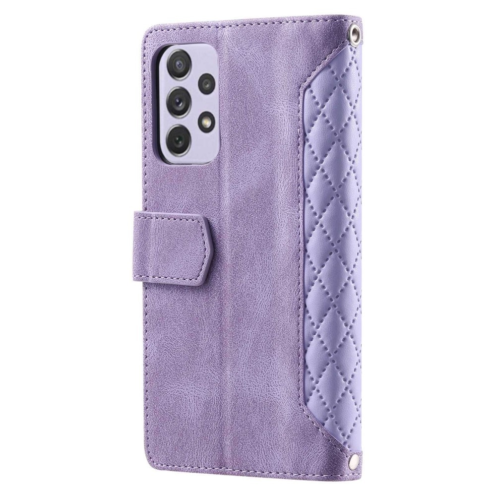 Funda acolchada tipo billetera Samsung Galaxy A52 5G Púrpura