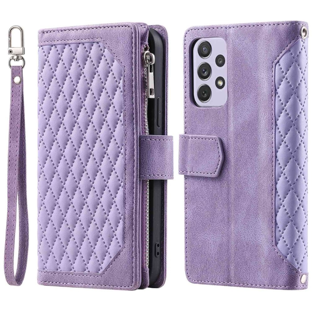 Funda acolchada tipo billetera Samsung Galaxy A52 5G Púrpura
