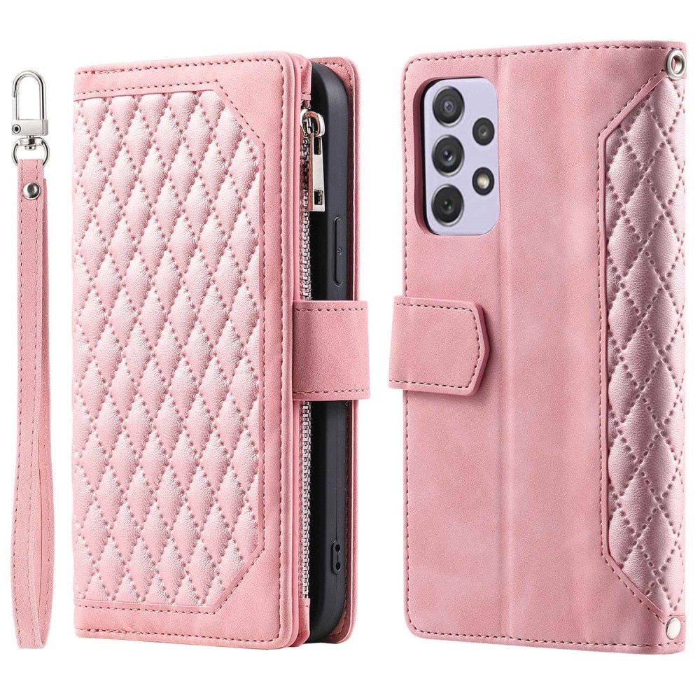 Funda acolchada tipo billetera Samsung Galaxy A52/A52s Rosado