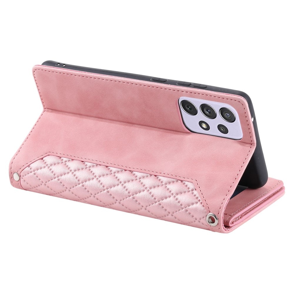 Funda acolchada tipo billetera Samsung Galaxy A52 5G Rosa