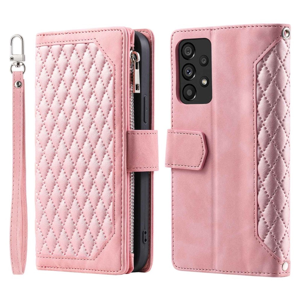 Funda acolchada tipo billetera Samsung Galaxy A53 Rosado