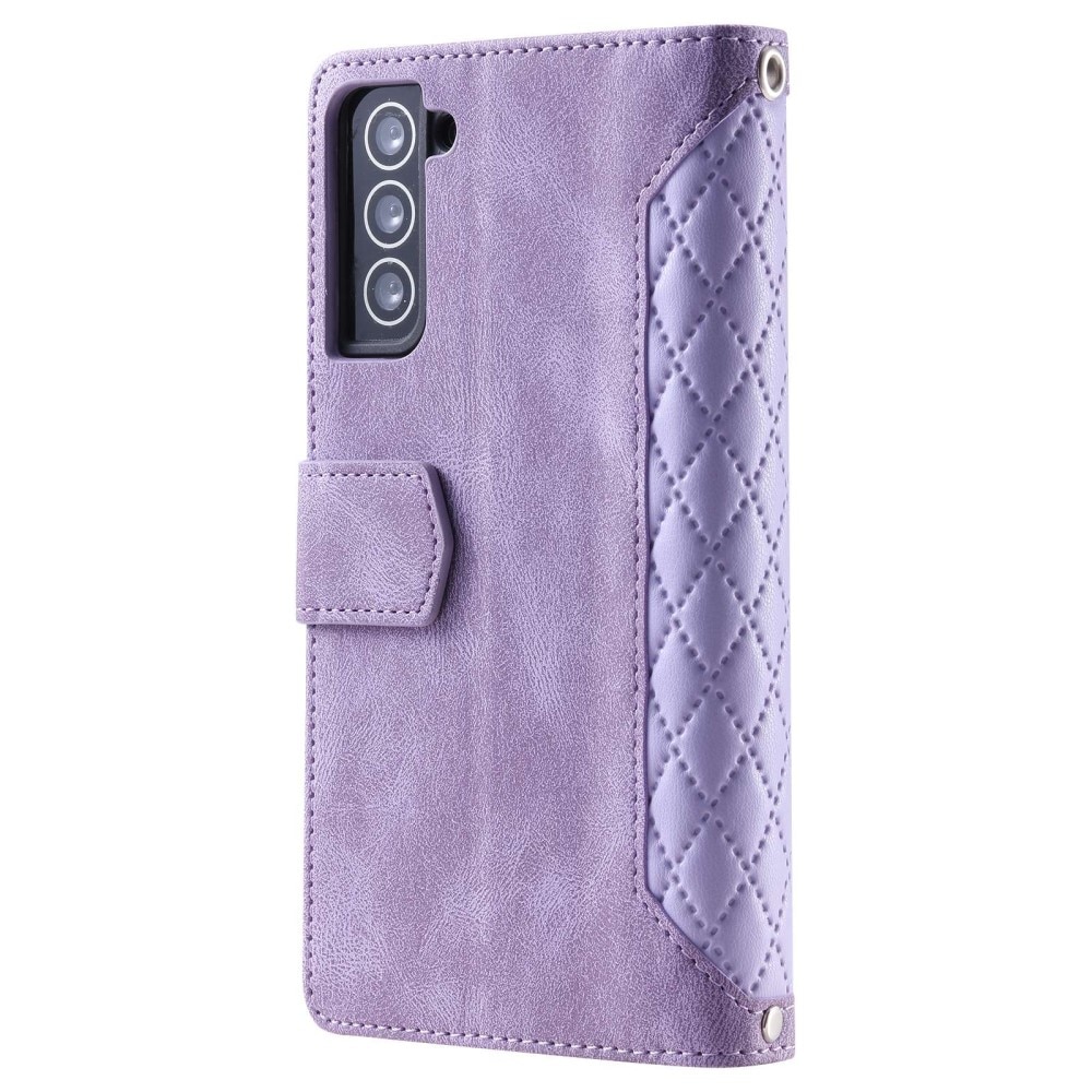 Funda acolchada tipo billetera Samsung Galaxy S22 Púrpura