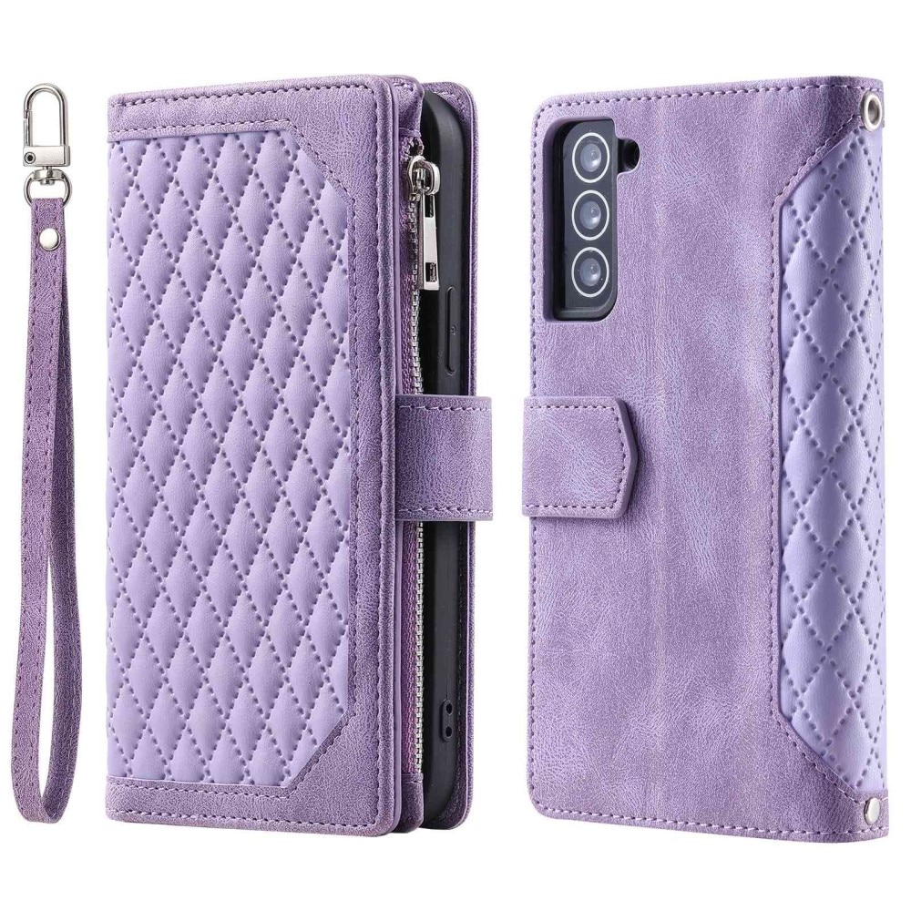 Funda acolchada tipo billetera Samsung Galaxy S22 Púrpura
