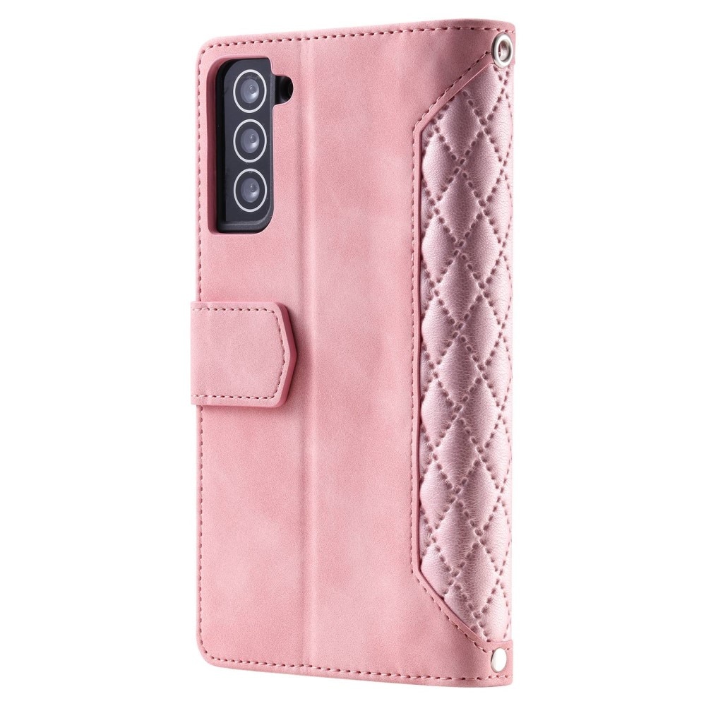 Funda acolchada tipo billetera Samsung Galaxy S22 Rosa