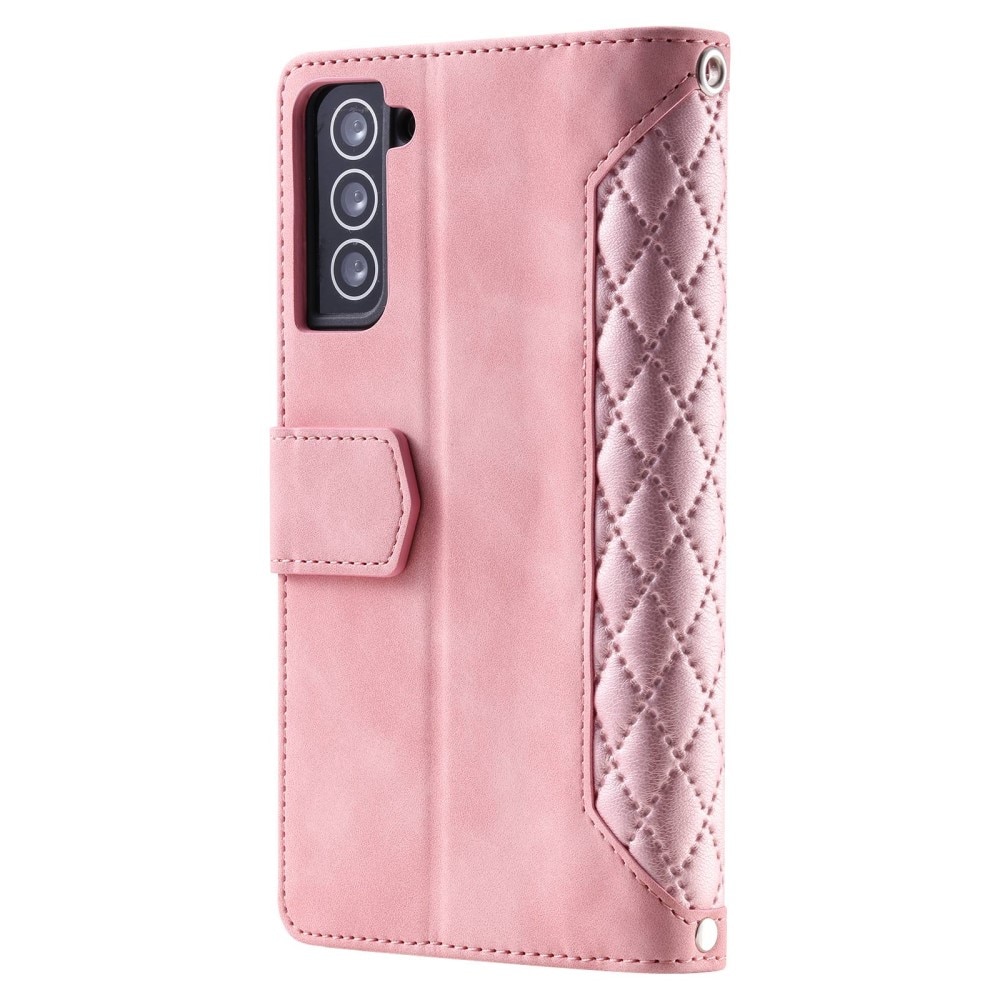 Funda acolchada tipo billetera Samsung Galaxy S22 Rosado