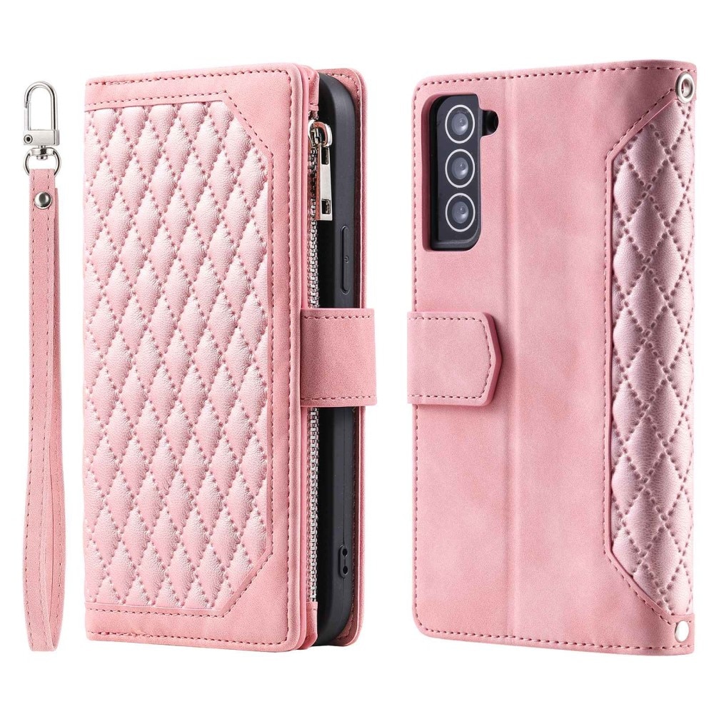 Funda acolchada tipo billetera Samsung Galaxy S22 Rosa