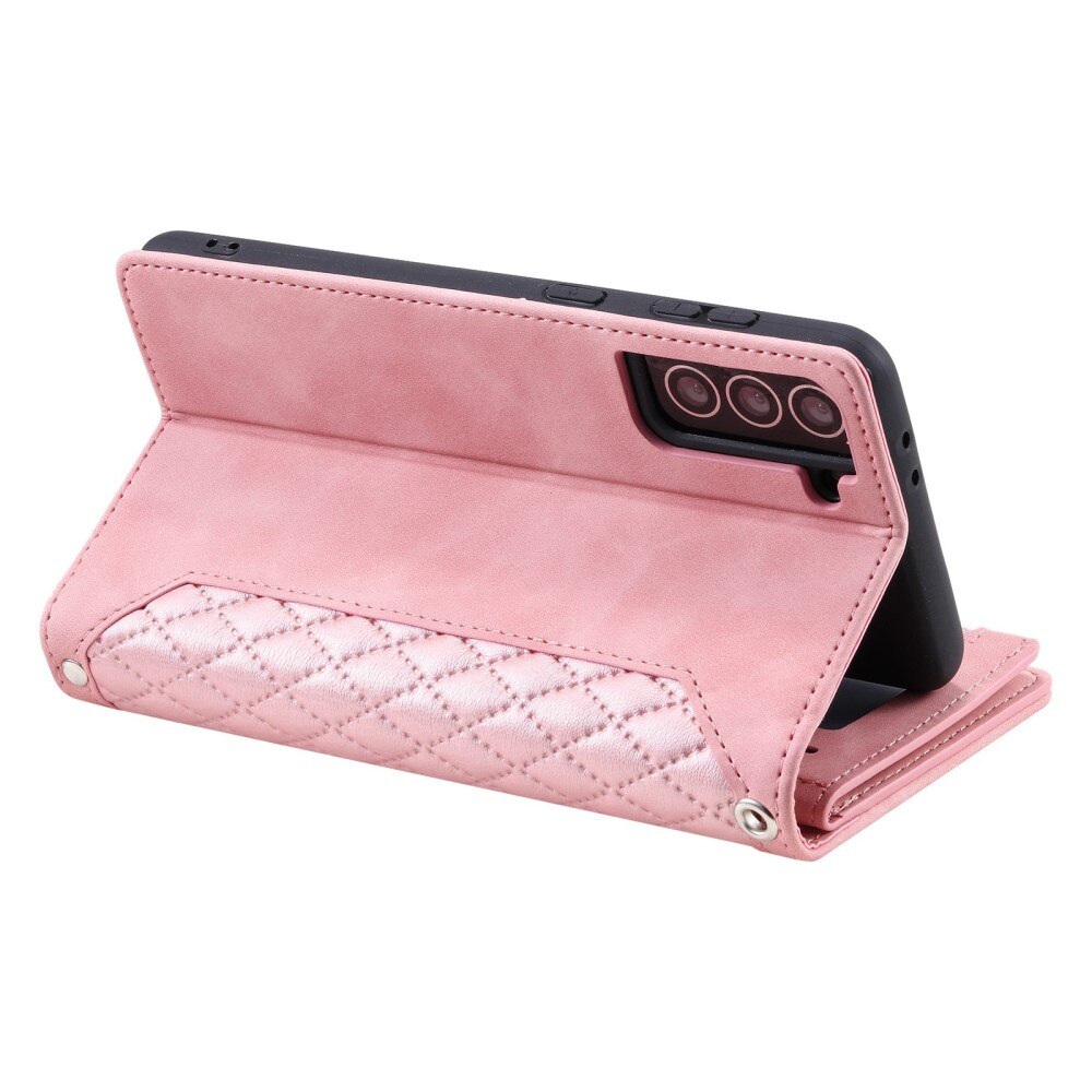 Funda acolchada tipo billetera Samsung Galaxy S22 Rosa