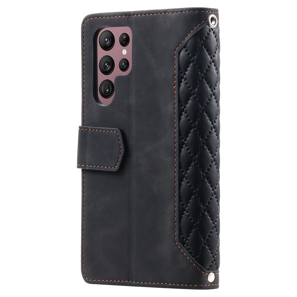 Funda acolchada tipo billetera Samsung Galaxy S22 Ultra Negro