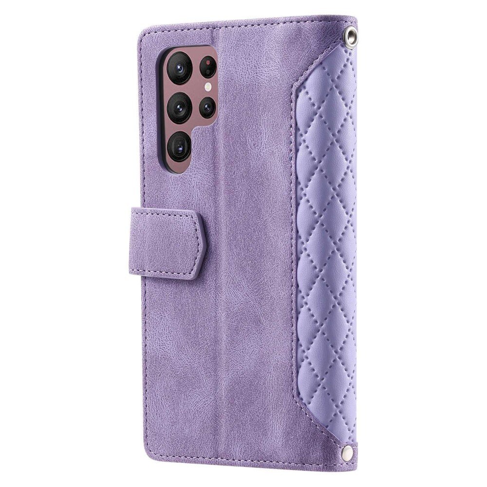 Funda acolchada tipo billetera Samsung Galaxy S22 Ultra Púrpura