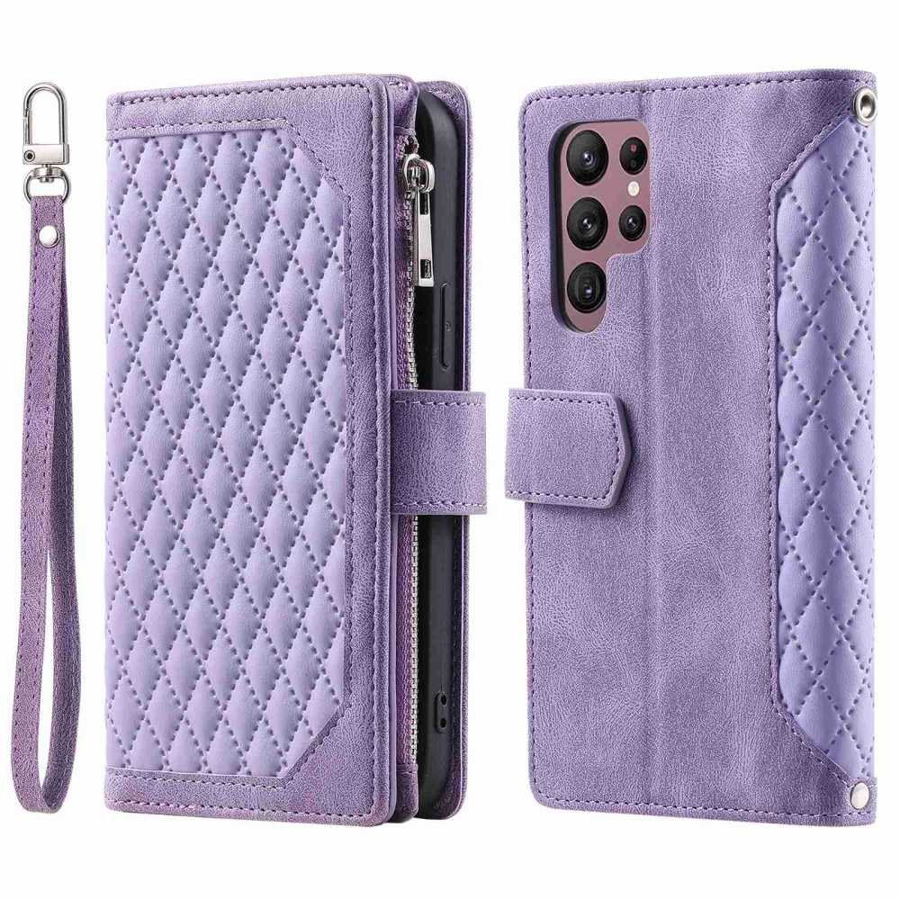 Funda acolchada tipo billetera Samsung Galaxy S22 Ultra Violeta