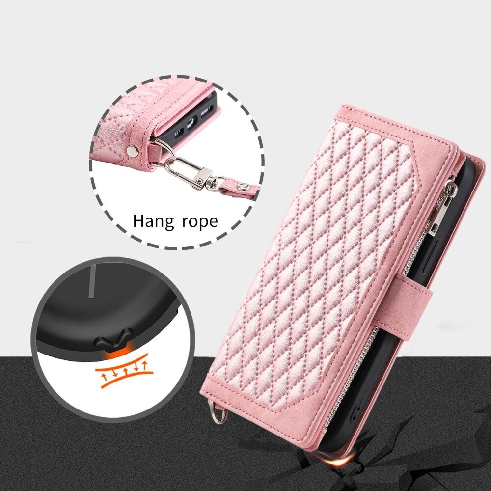 Funda acolchada tipo billetera Samsung Galaxy S22 Ultra Rosa