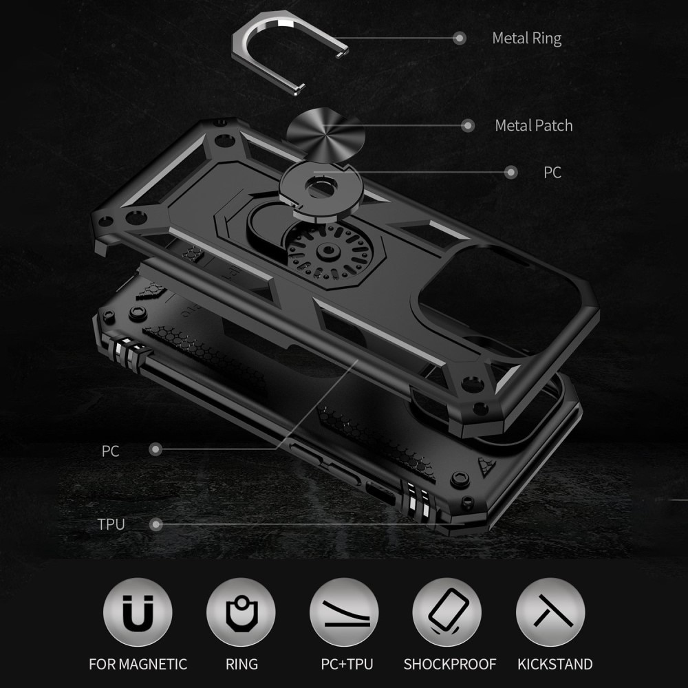 Funda híbrida Tech Ring iPhone 14 Pro Max Negro