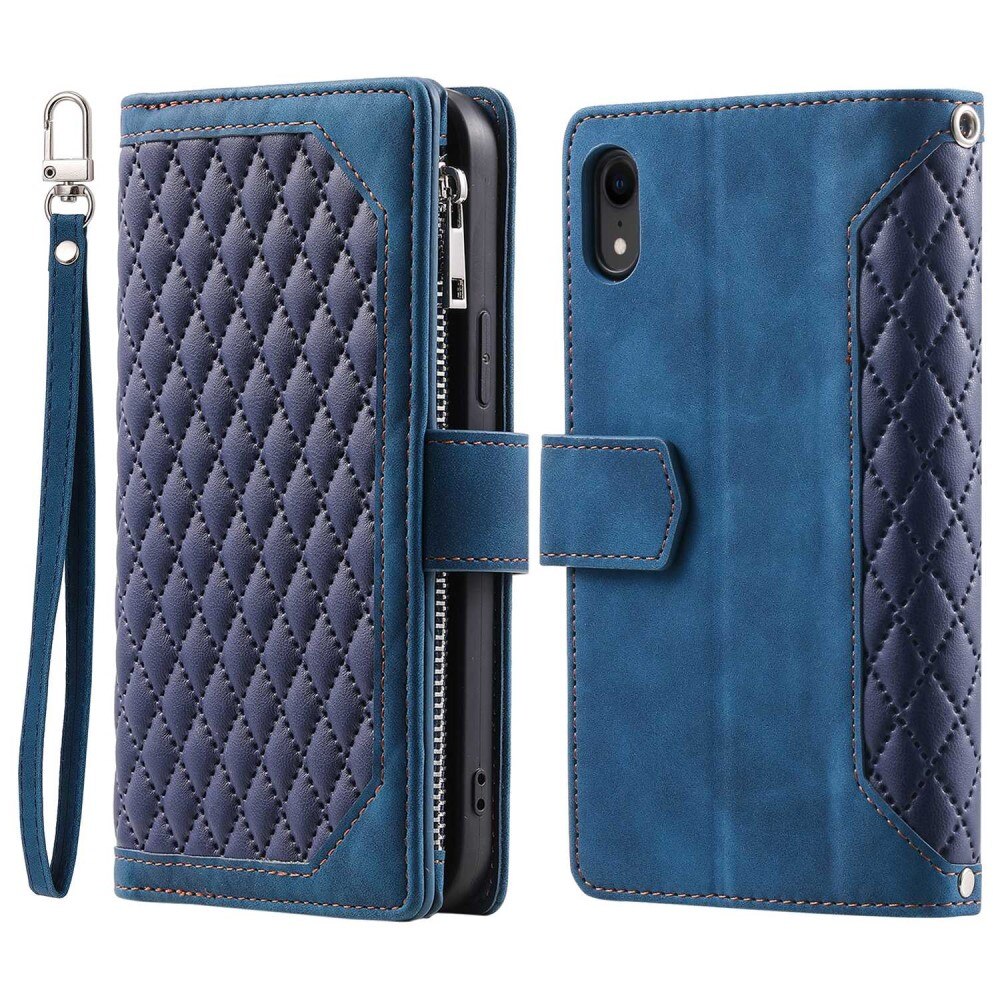 Funda acolchada tipo billetera iPhone XR Azul