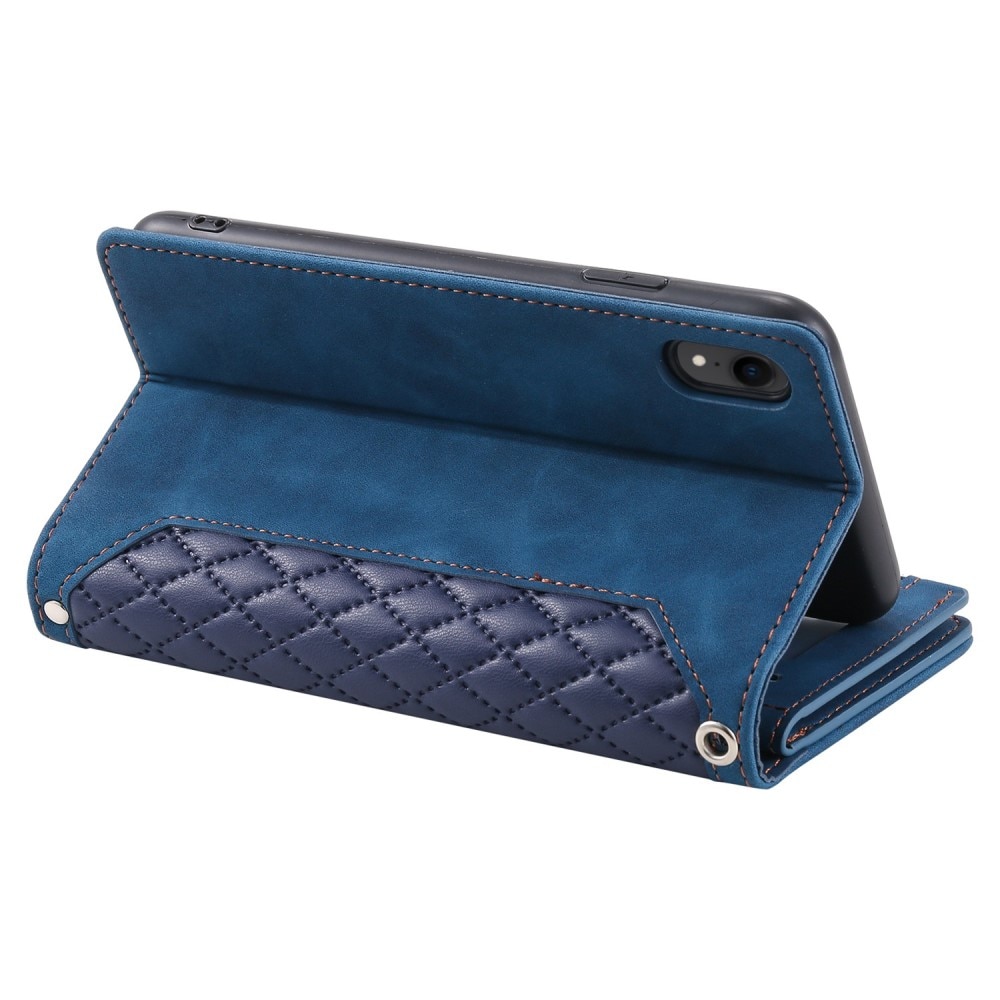 Funda acolchada tipo billetera iPhone XR Azul