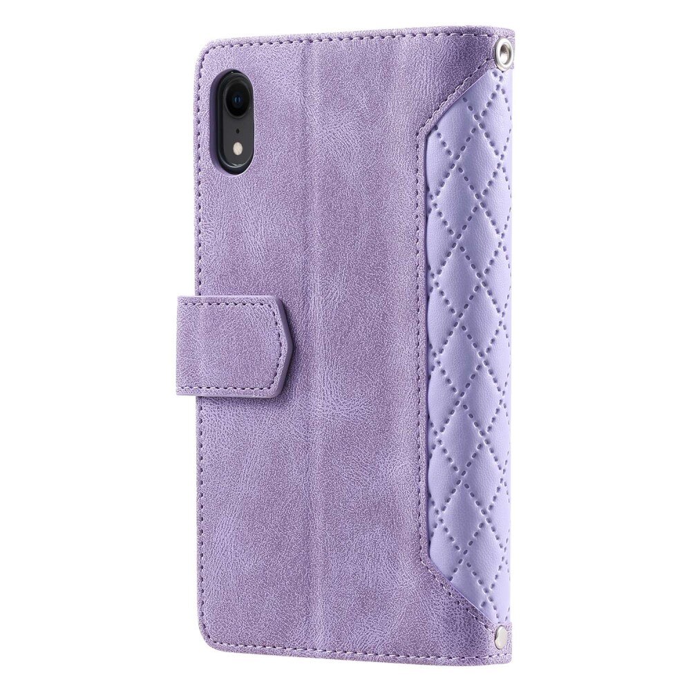 Funda acolchada tipo billetera iPhone Xr Púrpura