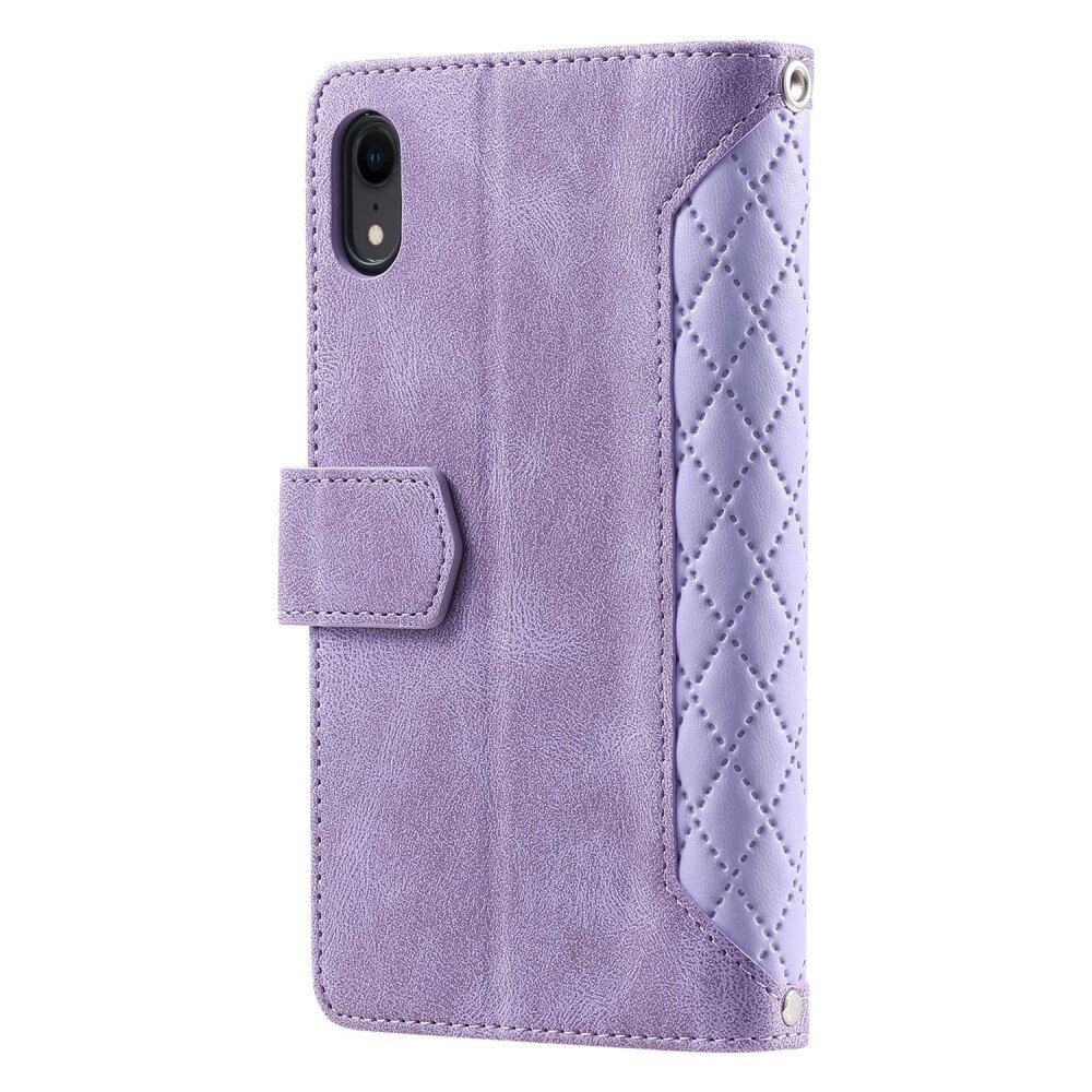 Funda acolchada tipo billetera iPhone XR Violeta