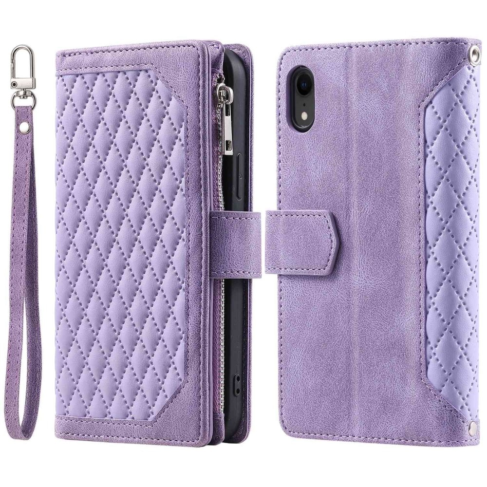 Funda acolchada tipo billetera iPhone XR Violeta