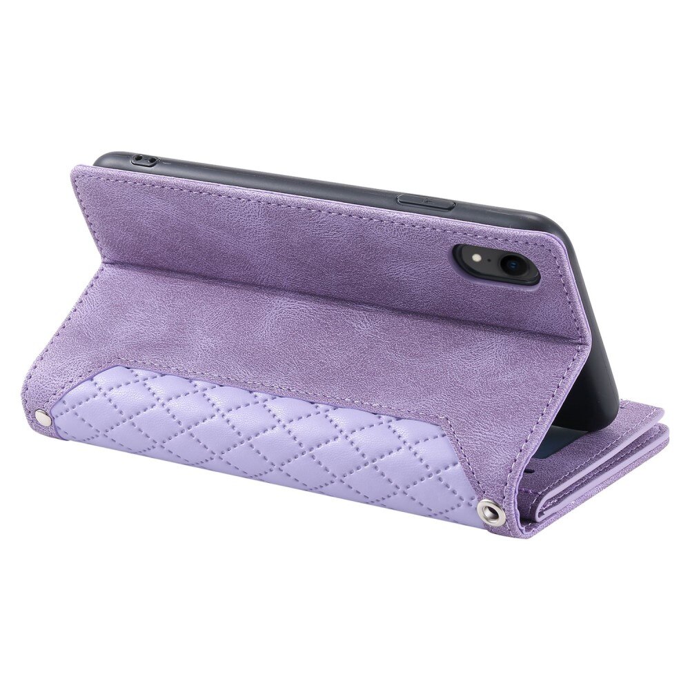Funda acolchada tipo billetera iPhone Xr Púrpura