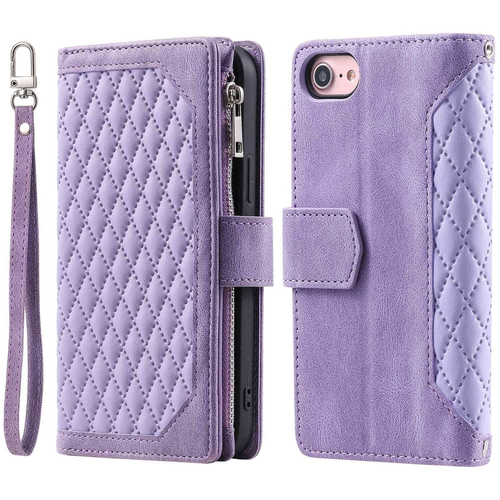 Funda acolchada tipo billetera iPhone SE (2022) violeta