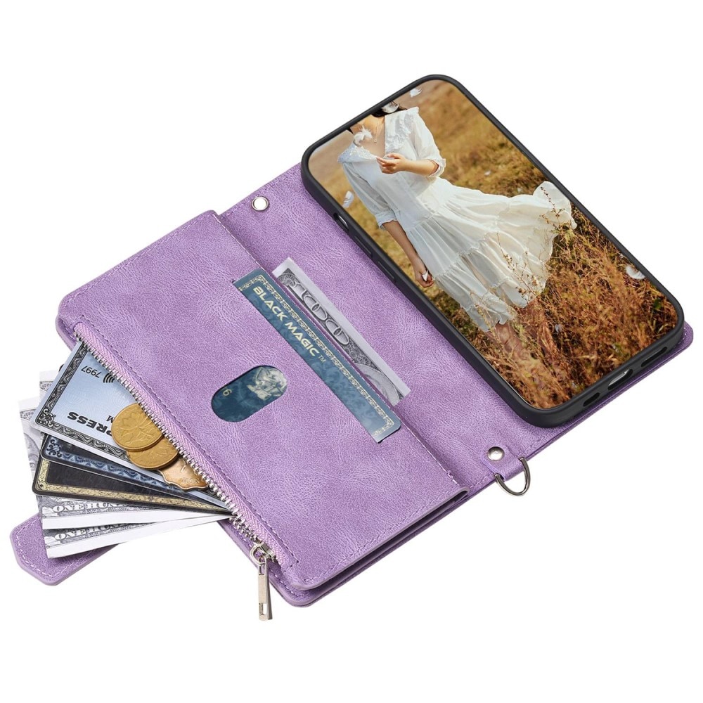 Funda acolchada tipo billetera iPhone 8 Púrpura