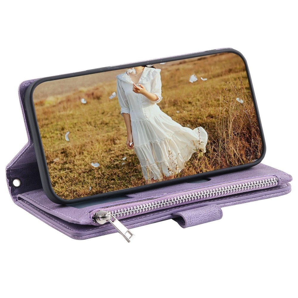 Funda acolchada tipo billetera iPhone 8 Púrpura