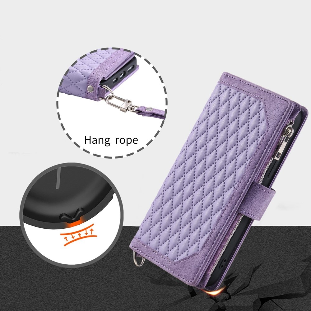 Funda acolchada tipo billetera iPhone SE (2020) violeta