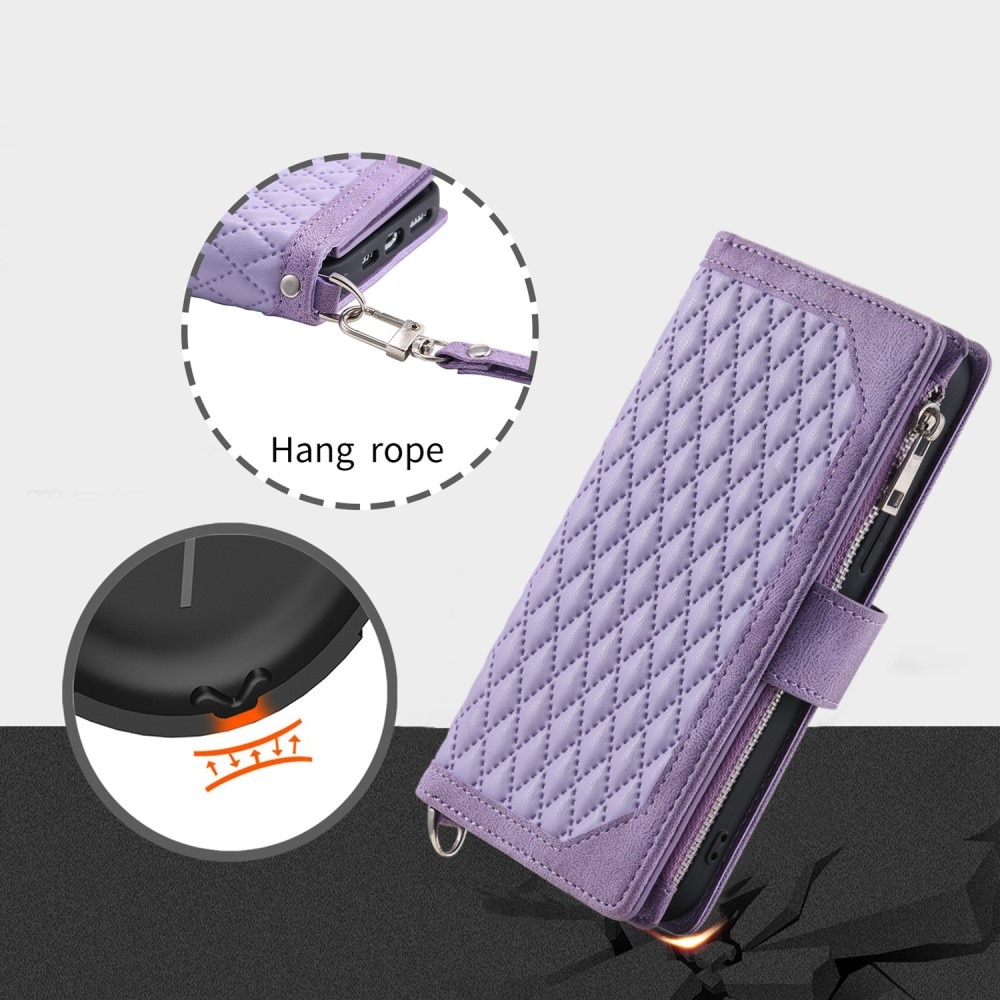 Funda acolchada tipo billetera iPhone 8 Púrpura