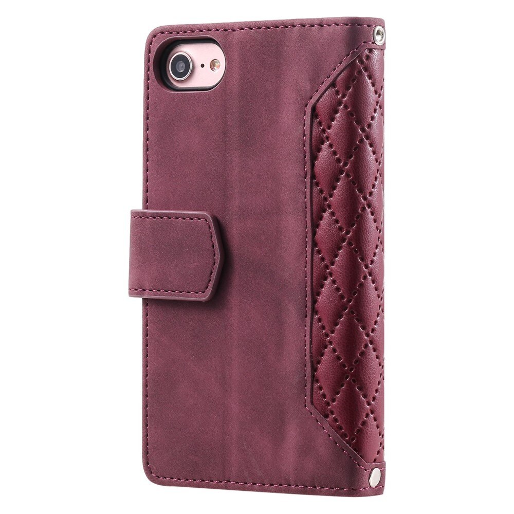 Funda acolchada tipo billetera iPhone SE 2022 Rojo