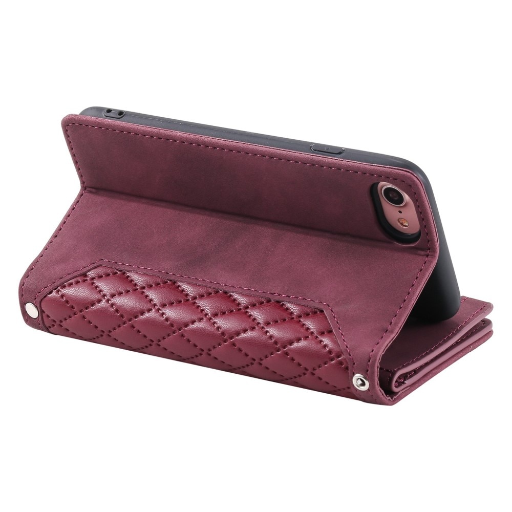 Funda acolchada tipo billetera iPhone SE 2022 Rojo