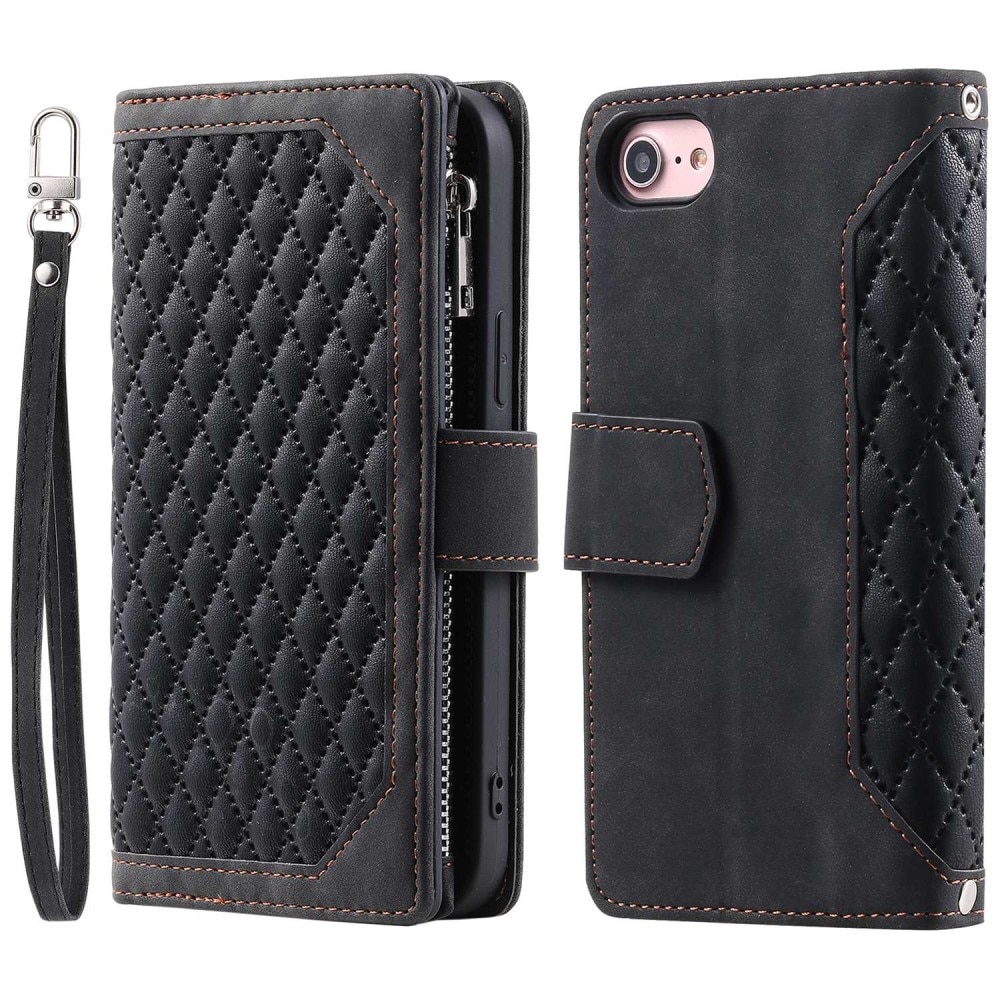 Funda acolchada tipo billetera iPhone SE 2022 Negro