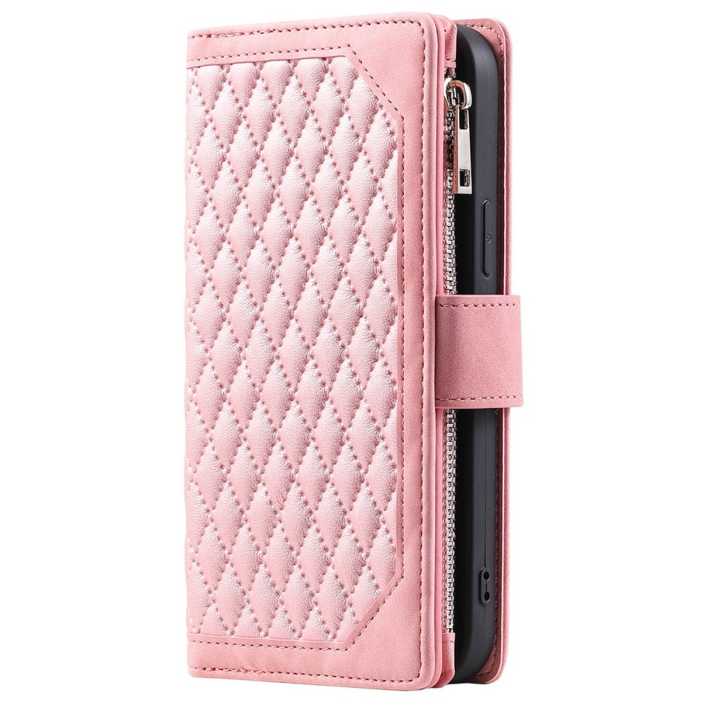 Funda acolchada tipo billetera iPhone 8 rosado