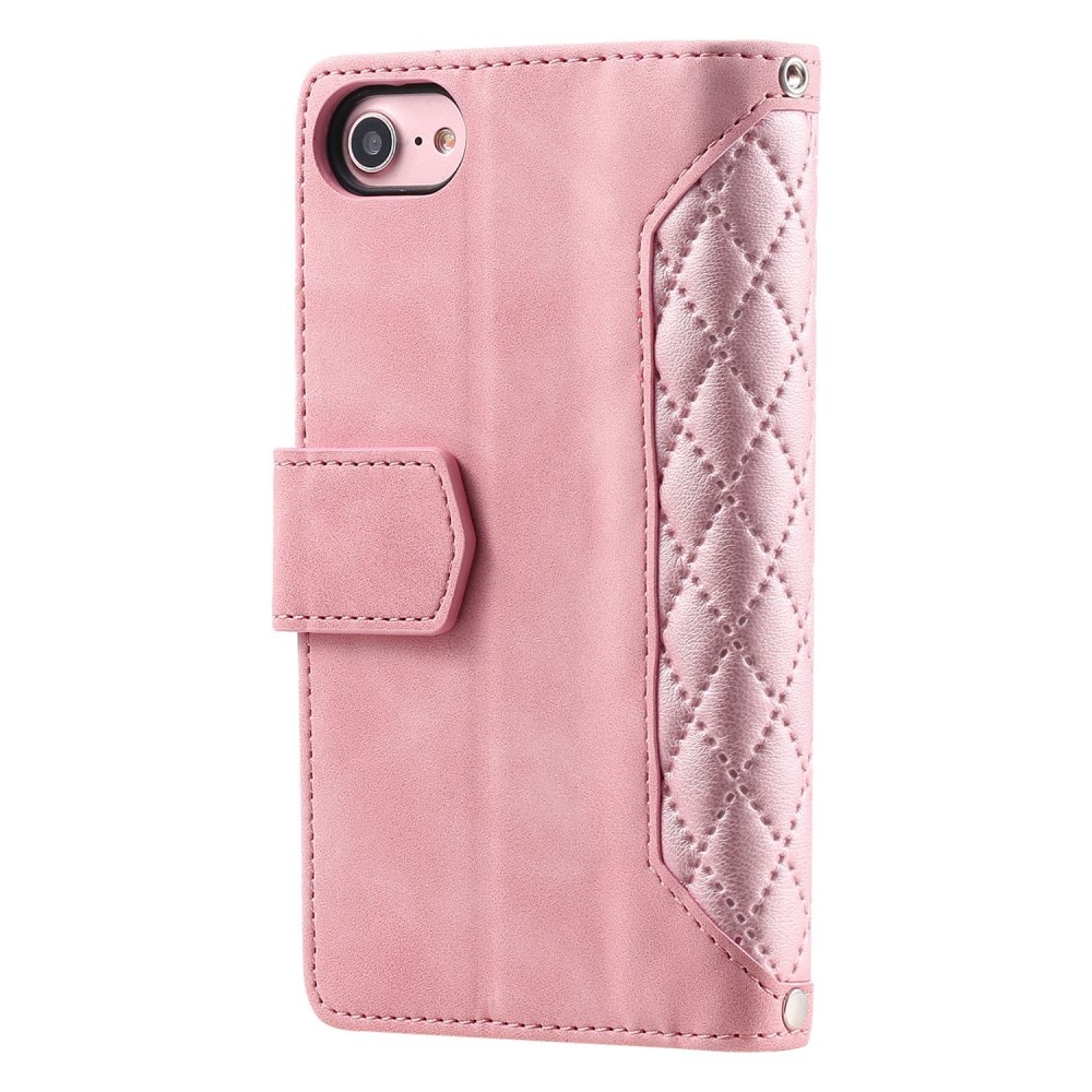 Funda acolchada tipo billetera iPhone 8 rosado