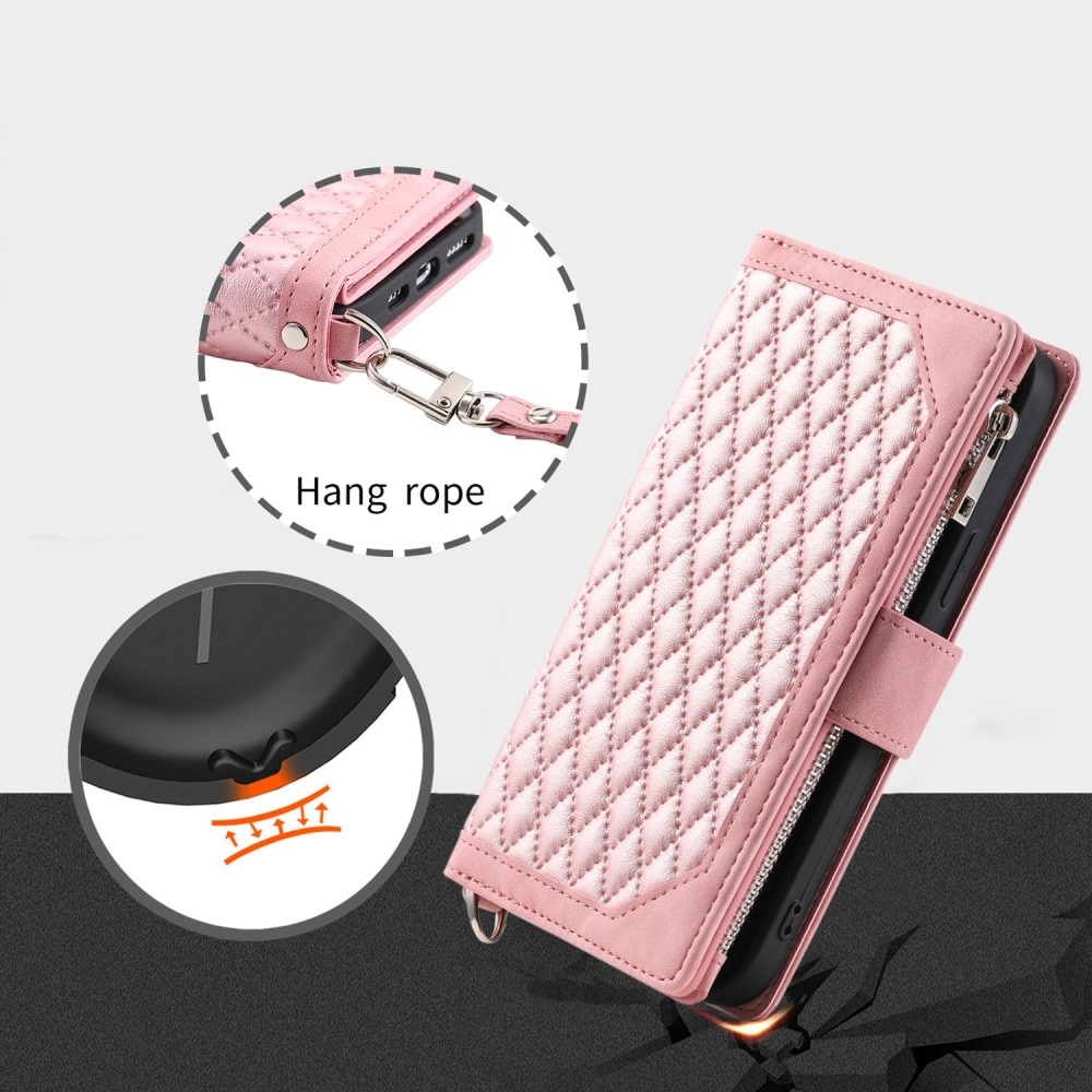 Funda acolchada tipo billetera iPhone 7 rosado