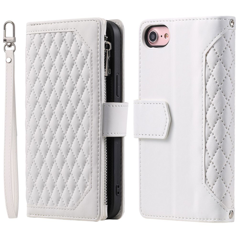 Funda acolchada tipo billetera iPhone 7 blanco