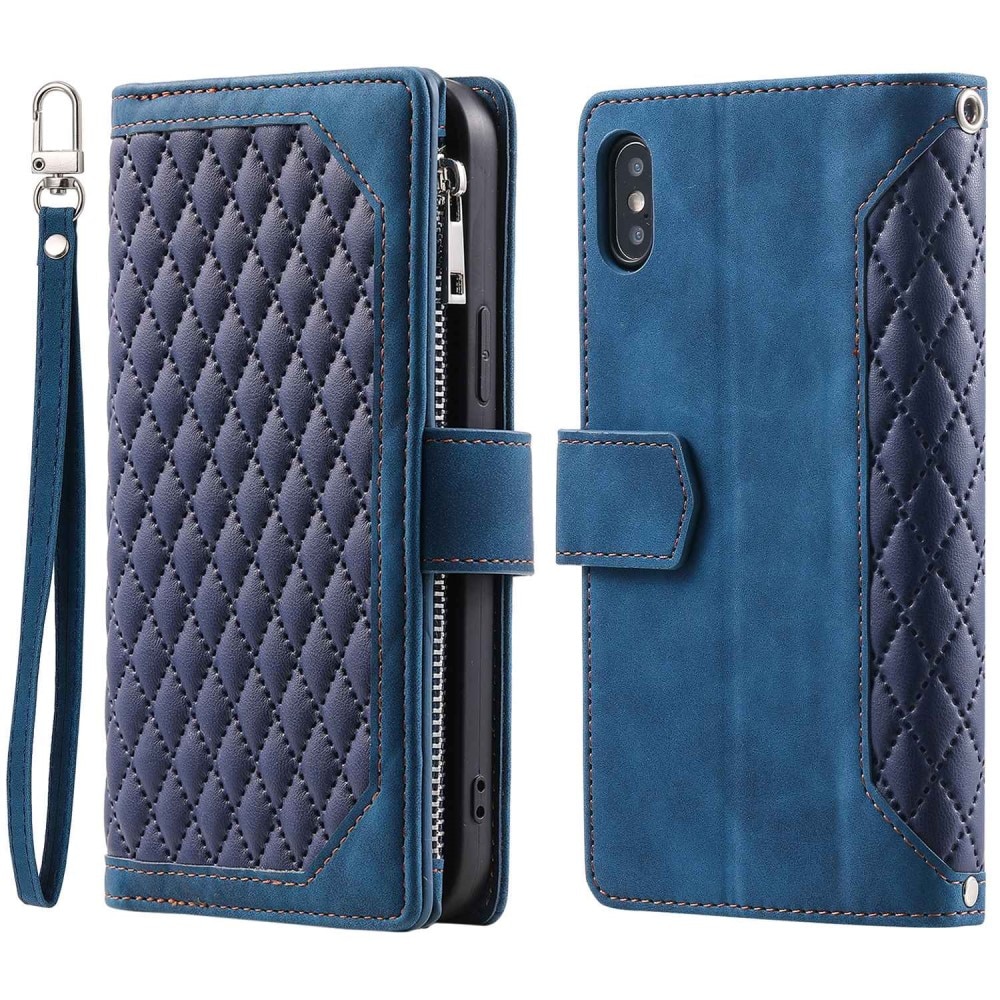 Funda acolchada tipo billetera iPhone X/XS Azul