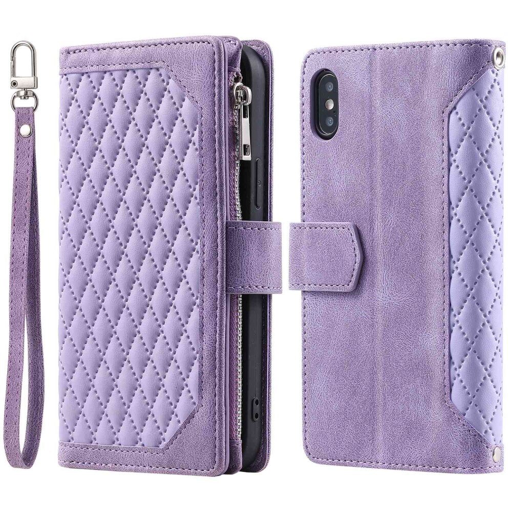 Funda acolchada tipo billetera iPhone X/XS Púrpura